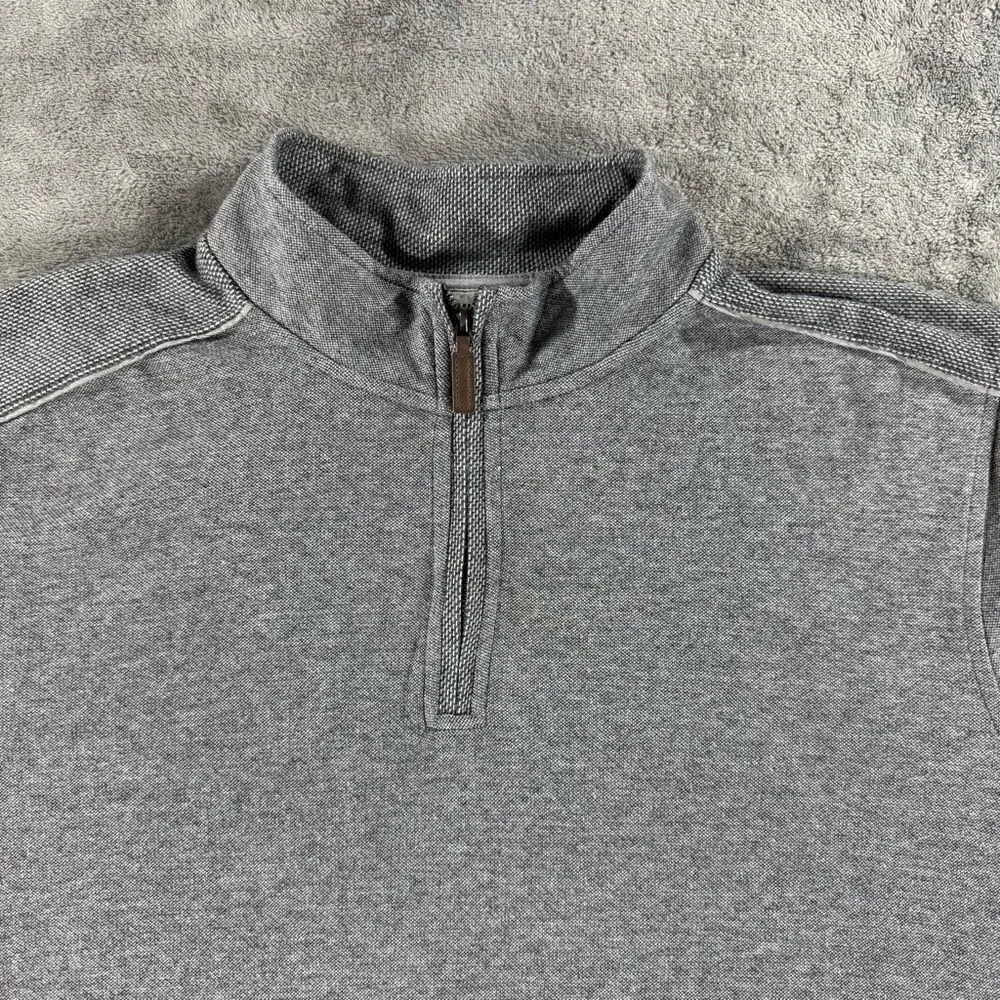 Johnston & Murphy Cotton Quarter Zip Sweater Layering Casual Preppy Lightweigt